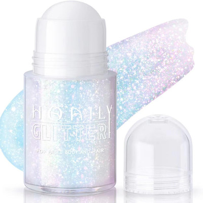 Roll-on Holographic Body Glitter Gel for Face Hair, Chameleon Color Changing Gli
