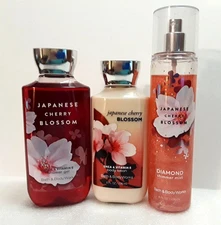 Bath Body Works Japanese Cherry Blossom Lotion Shower Gel Diamond Shimmer Mist
