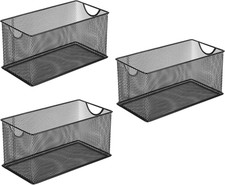 Three-Pack Mesh Metal Storage Baskets