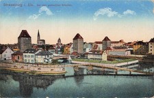 Strasbourg Alsace Covered Bridges 1916 Postcard Ponts Couverts France Vintage