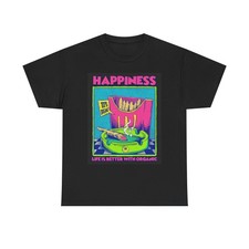 Weed Happiness Graphic T Shirt 420 Retro Unisex Heavy Cotton Tee
