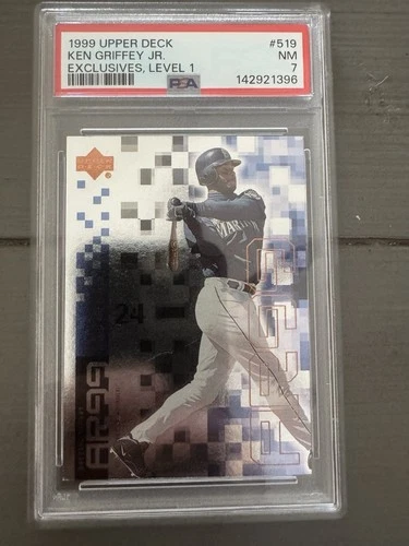 1999 Upper Deck Exclusives #519 Ken Griffey Jr SN# 098/100 PSA 7