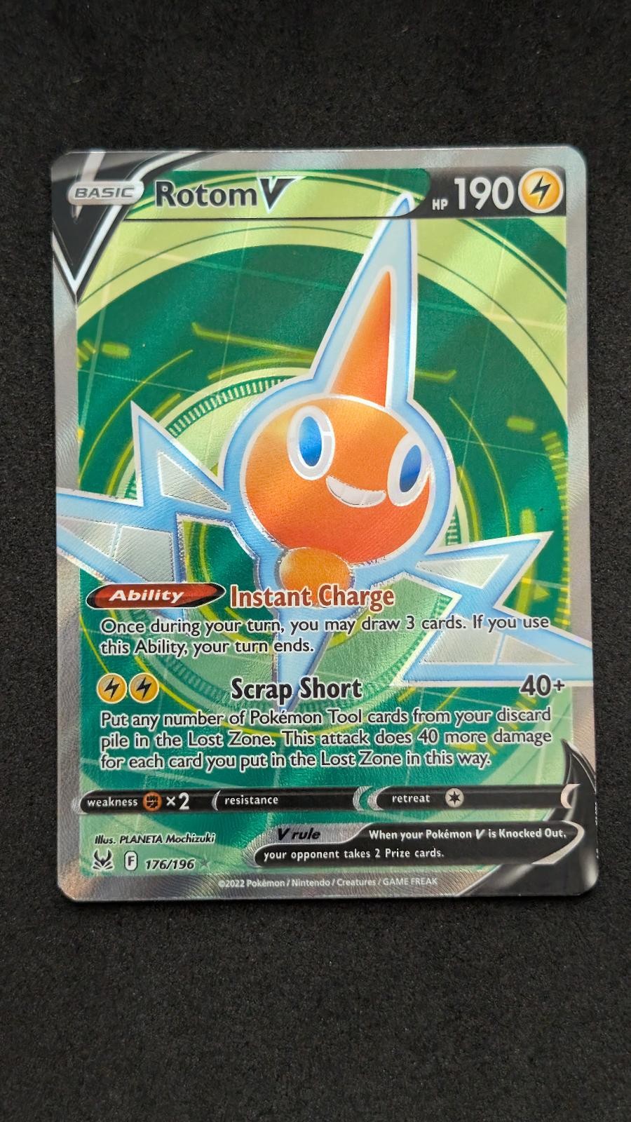 Rotom V 176/196 Ultra Rare Lost Origin Pokemon Holo Moderately Played