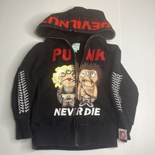 Devil Nut  Punk Never Die  Punk Rock Emo Goth Jacket Hoodie KIDS 3-4 Years