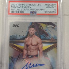 Topps 2024 Chrome UFC Future Stars Autographs Movsar Evloev Autograph PSA 10