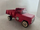 Vintage Tonka Hydraulic Dump Truck Pressed Steel Red Pickup Toy Working Dump Bed