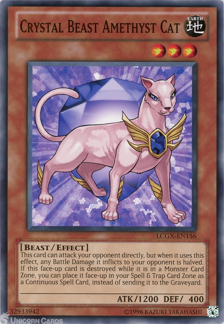LCGX-EN156 Crystal Beast Amethyst Cat Common UNL Edition Mint YuGiOh Card