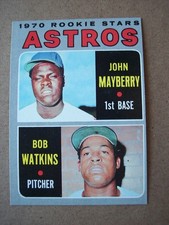 1970 Topps baseball Astros rookie stars John Mayberry card #227 EX-MT. rookie card picture