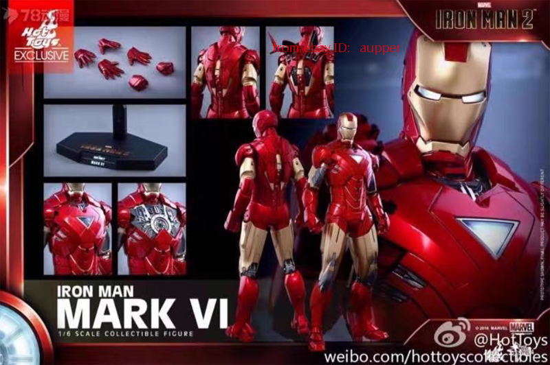 Hottoys Ht 1/6 Mms339 Iron Man 2 Mk6 Plastic Ver. Action Figure