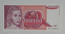 Yugoslavia banknotes 100000 dinara-1989-UNC