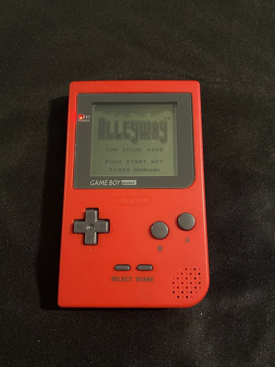 Nintendo Game Boy Pocket Red MGB-001 3 Games Tetris Looney Tunes
