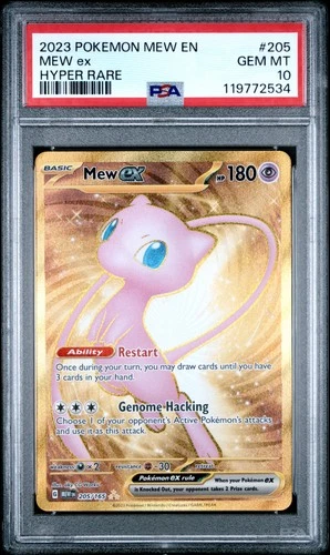 2023 POKEMON MEW EN-151 HYPER RARE #205 MEW EX PSA 10