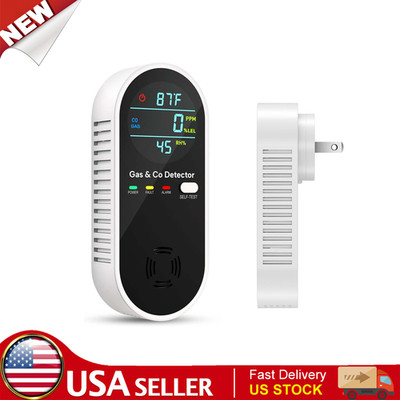 4-in-1 Upgraded Natural Gas Detector and Carbon Monoxide Detectors, Dual