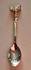 Vintage versilberter Sammler Löffel mit Feuerwehr Endstück