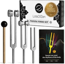 Tuning Forks for Healing Set 128Hz, 256Hz, 512Hz Essential Yoga and...