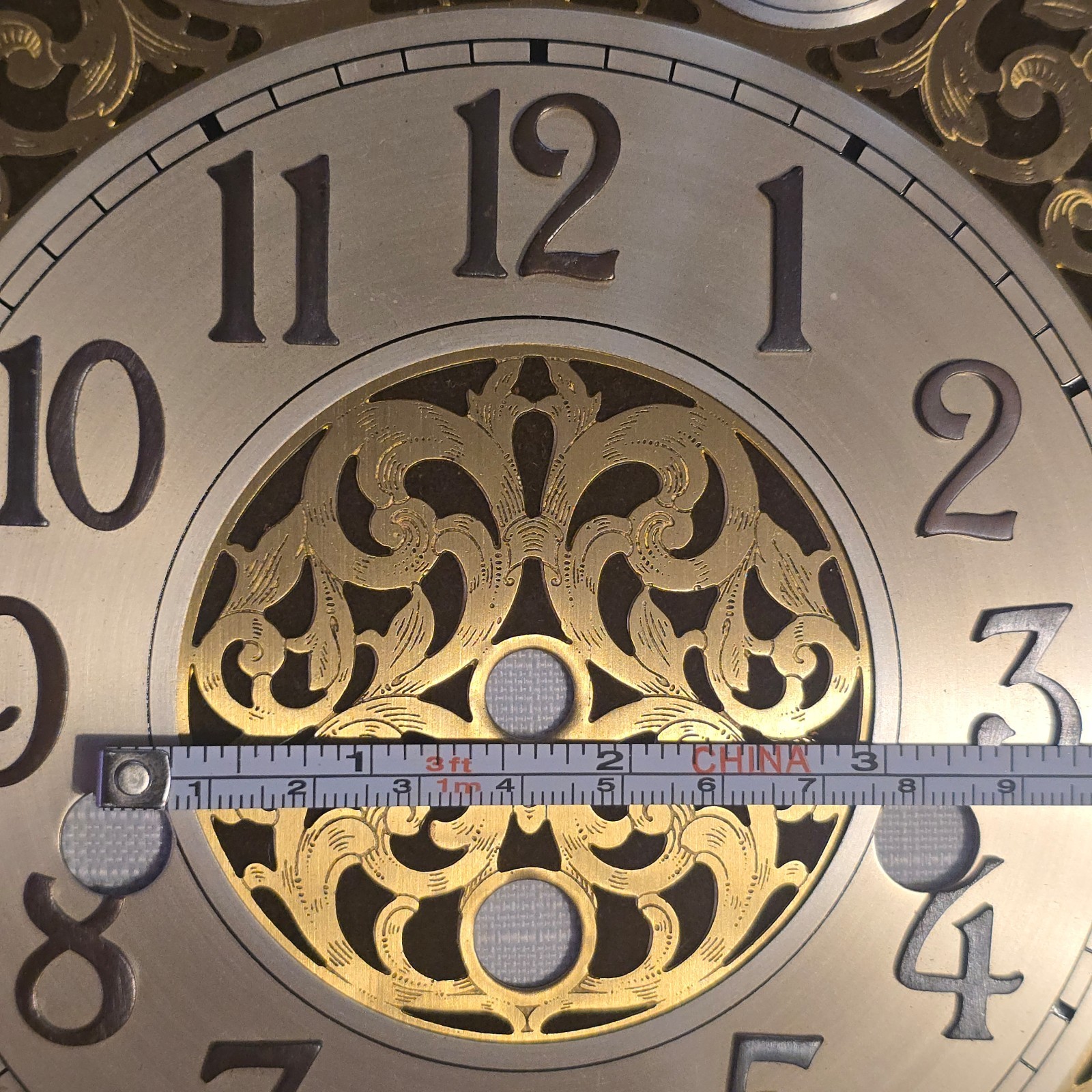 Used Ornate antique clock dial, from  Herschede Grandfather