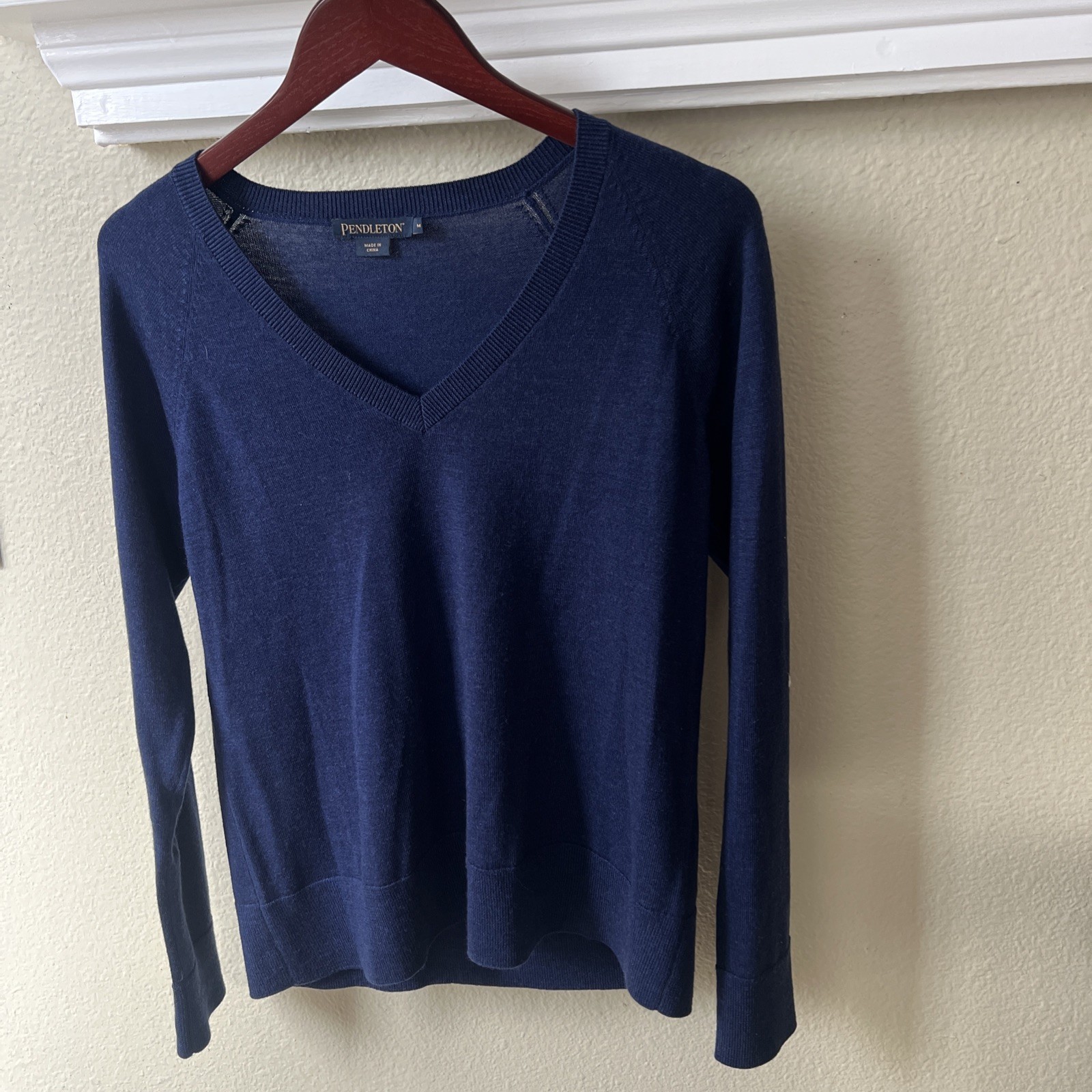 Pendleton Pullover Sweater Mens Medium Blue Merin… - image 1