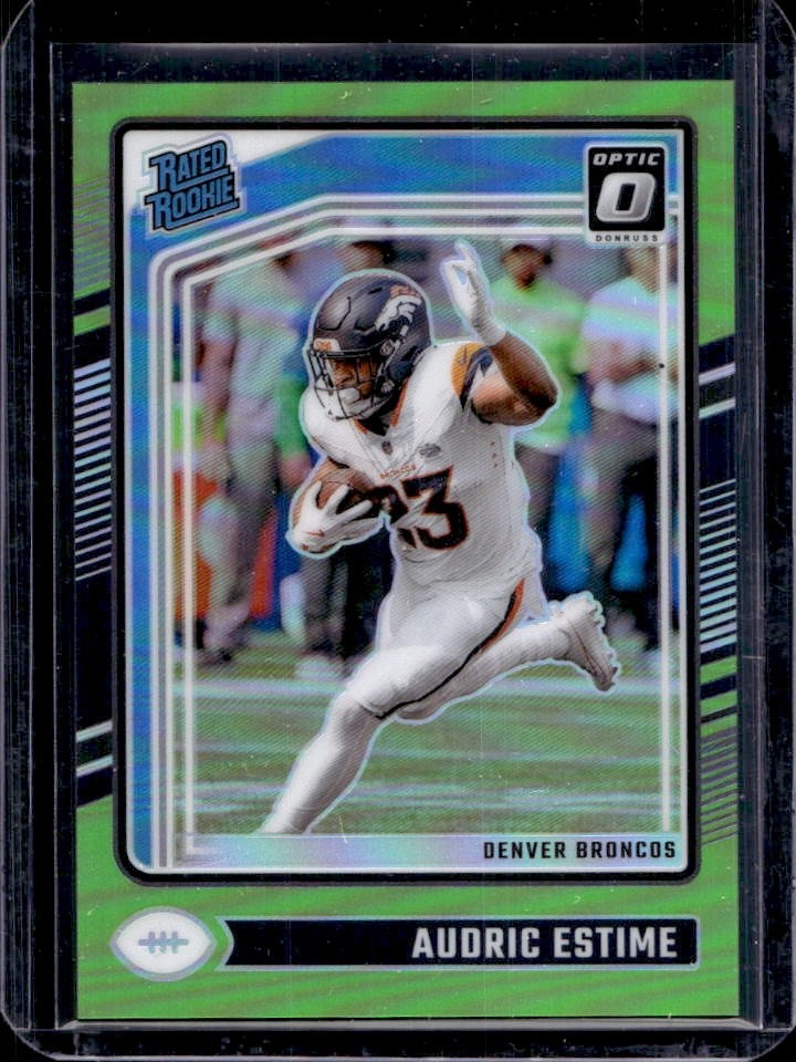 Audric Estime Panini Donruss Optic #206 Lime Green