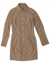 Benetton Womens Shirt Dress UK 10 Small Beige Cotton CF02