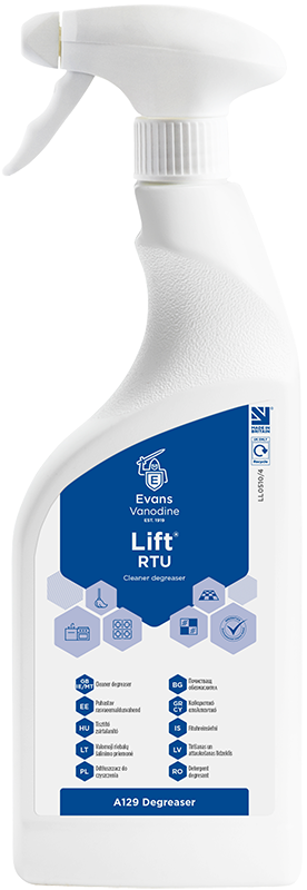 Evans Lift RTU Heavy Duty Unperfumed Cleaner Degreaser 6 x 750ML