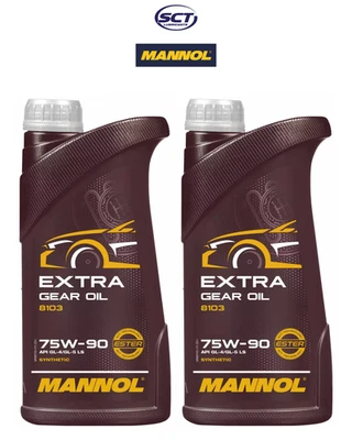 Mannol Extra Gear Oil 75W90 GL4/GL5 LS Olio Cambio Differenziale API GL 4-5 2x1L