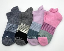 4 Pairs Women's Honeycomb Marl Ankle Socks Cushion Size Med Colorful Bombas