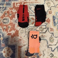 Nike Elite Basketball Crew Socks S 4-6 Cushioned LOT OF 3 LeBron KD Hyperelite