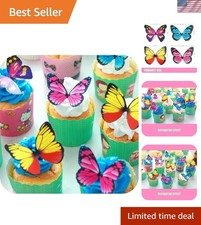 40Pcs Butterfly Cake Toppers Set - Vibrant Non-Toxic Cupcake Decorations