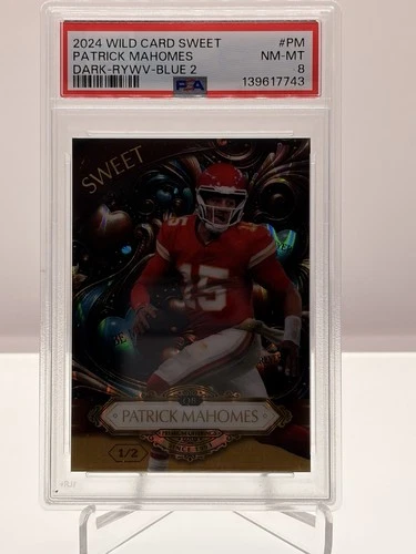 2024 Wild Card Sweet Patrick Mahomes DARK-RYYVW-BLUE 2 PSA 8 1/2