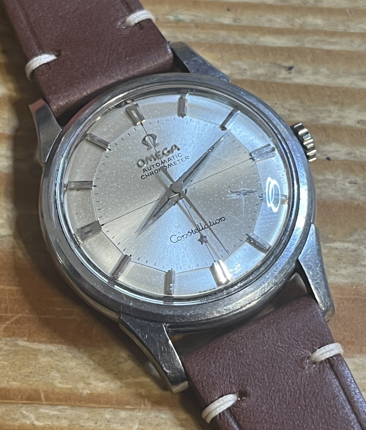 Vintage Omega Pie-Pan Constellation, Chronometer, Crosshair Dial, Automatic~1961 image 2