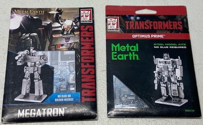 Metal Earth Transformers 3D Model Kits Optimus Prime + Megatron