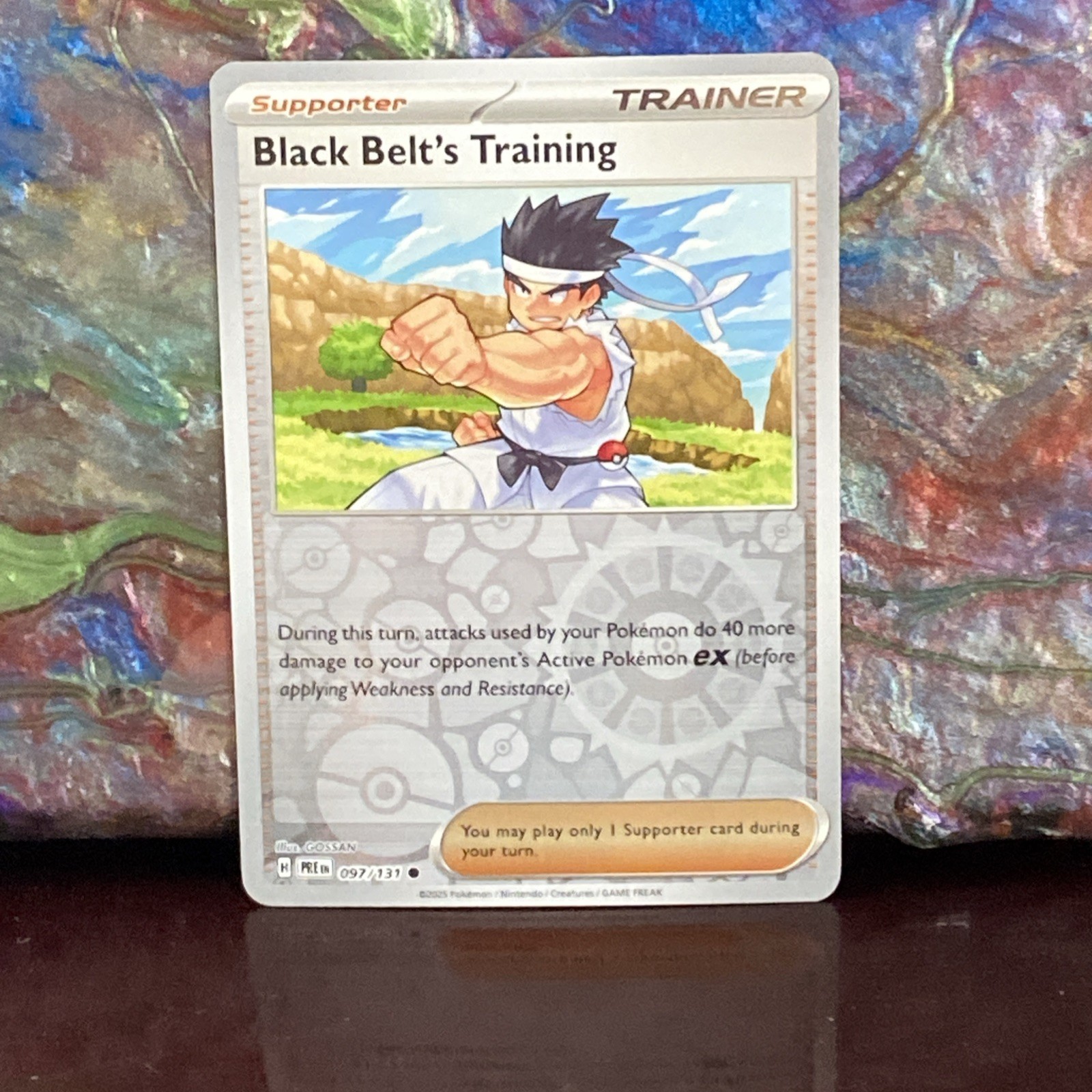 Pokémon TCG Prismatic Evolutions Black Belt’s Training 097/131 Reverse Holo NM
