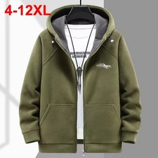 Mens Plus Size 10XL 12XL Thicken Warm Fleece Jackets Big Size Hooded Jacket Coat