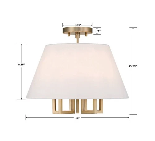 Vibrant Gold  Semi Flush Mount from the Westwood Collection - Picture 5 of 6