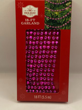 NEW 18 FT PINK METALLIC BEAD GARLAND HOLIDAY TIME WEDDING PARTY FREE SHIPPING