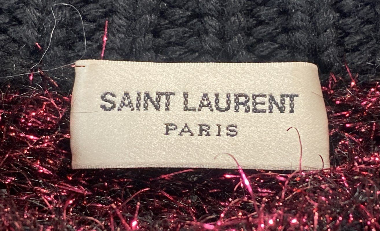 Maglione Saint Laurent donna fucsia pullover maglione Tinsel taglia XS