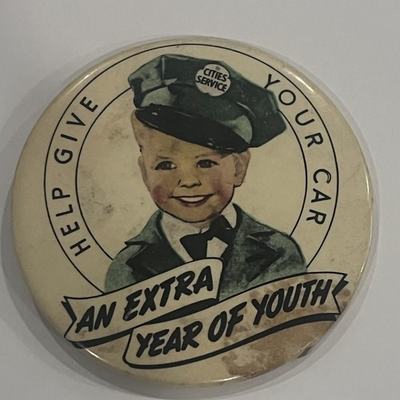 #ad #ad Vintage Cities Service 3.5” Pinback Petroliana Extra Year Of Youth Jumbo Grail $189.99