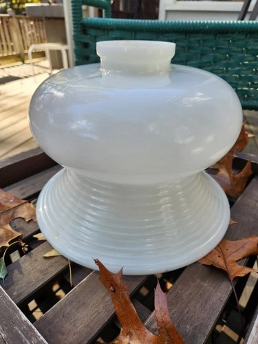 VTG ANTIQUE TORCHIERE REMBRANDT DIFFUSER MILK GLASS LAMP SHADE