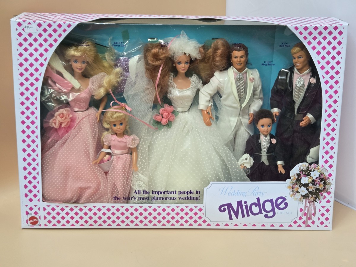 1990 Mattel Midge Wedding Party Gift Set Barbie Midge Ken Alan
