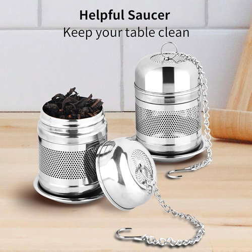 2PCS Colino Infusore Tè - Colino in Acciaio Inox per Tè Foglia Sciolta, Steepe - Foto 6 di 12