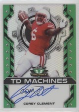 2017 Leaf Valiant TD Machines Green 13/50 Corey Clement #TDM-CC1 Auto 4t6