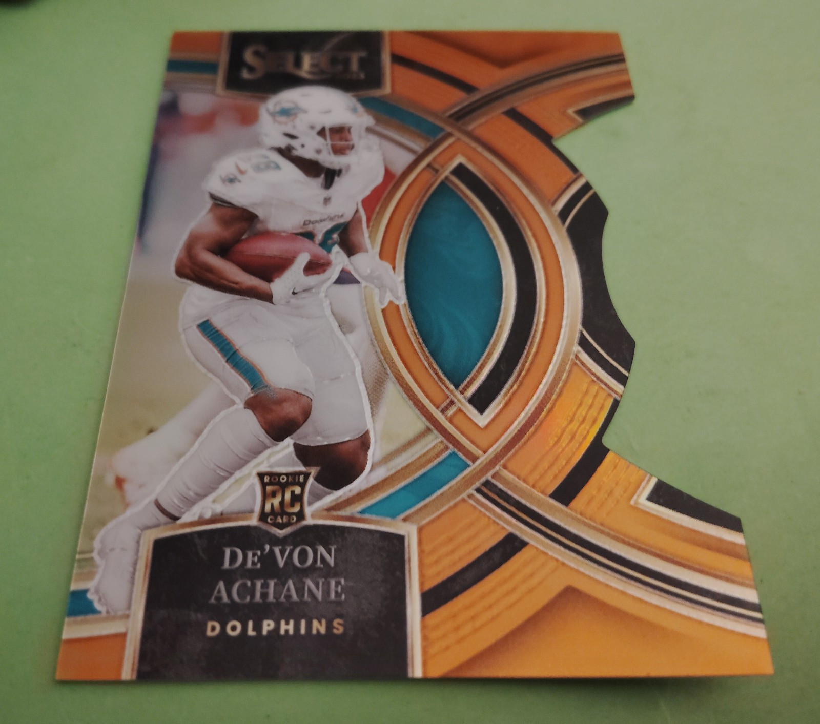 2023 Panini Select Club Level Orange Prizm Die-Cut RC #274 De'Von Achane 164/399