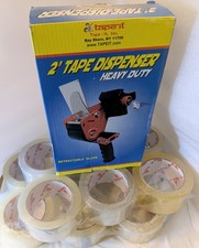 12 Rolls Of Tape-it Clear Heavy Duty Tape 2" Dispenser
