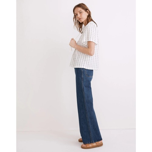 Neu mit Etikett Madewell Damen Tunika Oberteil Kurzarm mit Bindeband in hellem Elfenbein Größe 4X - Bild 12 von 15