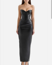 House of CB Julianna Vegan Leather Midi Dress