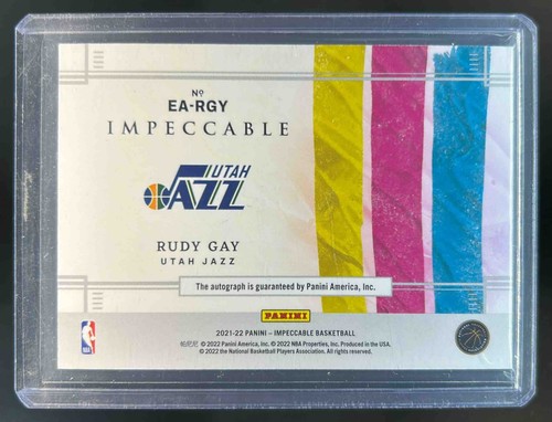 2021-22 Panini Impeccable Rudy Gay Extravagance Auto Holo Silver #14/25 Jazz - Picture 2 of 2