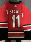 JORDAN STAAL AUTOGRAPH SIGNED CAROLINA HURRICANES NHL HOCKEY JERSEY PSA COA AUTO