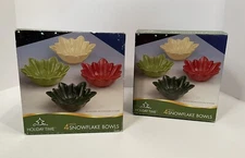 TWO BOXES~Four piece snowflake bowls per box~Holiday Time~Fall/Winter Season