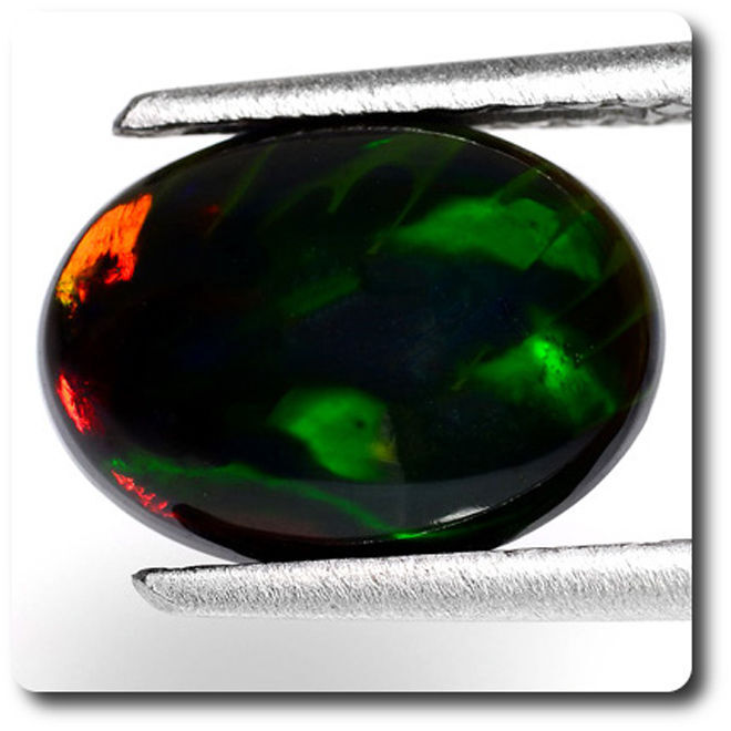 Opale noire d'Éthiopie 2.06 carats, cadeau précieux de Wello