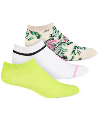 Womens No Show Socks Palm Neon Babe 3 Pair Pack JENNI $16.99 - NWT